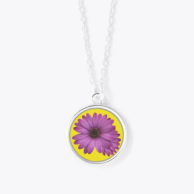 Purple Flower Pendant Necklace